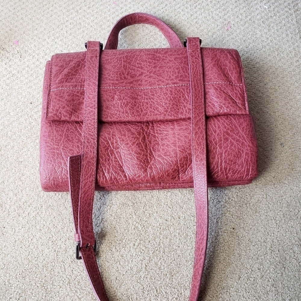 ALBERTA DI CANIO Made In Italy Textured Leather Handbag and Crossbody Purse. - Picture 7 of 8